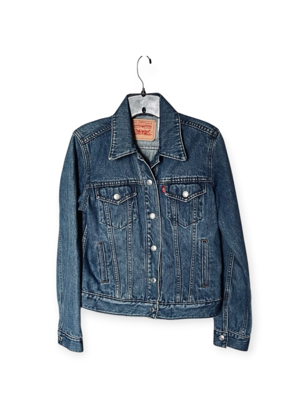 Levi's 100% Cotton Original Trucker Denim Jean Medium Wash Jacket Size Medium